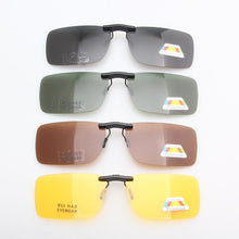 Carica l'immagine nel visualizzatore di Gallery, Color Polarized Sunglasses Clip on UV400 Sun Glasses Men Clip on Glasses 7 Color Eyeglasses Clip Driving Sunglasses Women