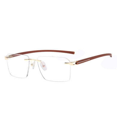 Colorful Rectangular Rimless Men And Women Optical Spectacles Frame With TR90 Temple For Myopia Prescription Lenses