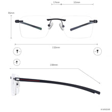 Load image into Gallery viewer, Colorful Rectangular Rimless Men And Women Optical Spectacles Frame With TR90 Temple For Myopia Prescription Lenses