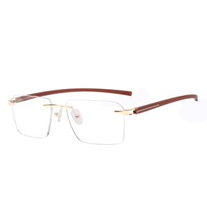 Colorful Rectangular Rimless Men And Women Optical Spectacles Frame With TR90 Temple For Myopia Prescription Lenses
