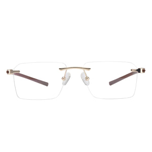 Colorful Rectangular Rimless Men And Women Optical Spectacles Frame With TR90 Temple For Myopia Prescription Lenses