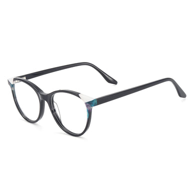 Colorful Men And Women Round Acetate Full Rim Optical Glasses Frame With Spring Hinge For Myopia Prescription Lenses
