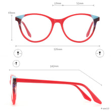 Load image into Gallery viewer, Colorful Men And Women Round Acetate Full Rim Optical Glasses Frame With Spring Hinge For Myopia Prescription Lenses