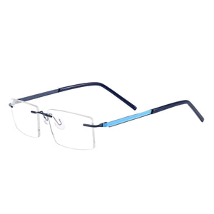 Colorful Rimless Eyeglasses Men and Women Metal Rectangular Spectacles Frame For Prescription Lenses Myopia Reading Progressive