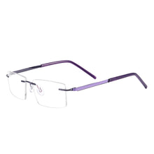 Load image into Gallery viewer, Colorful Rimless Eyeglasses Men and Women Metal Rectangular Spectacles Frame For Prescription Lenses Myopia Reading Progressive