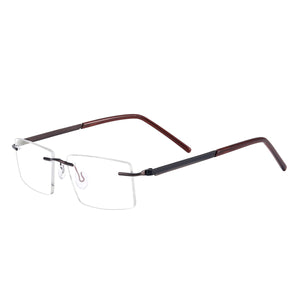 Colorful Rimless Eyeglasses Men and Women Metal Rectangular Spectacles Frame For Prescription Lenses Myopia Reading Progressive