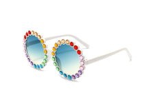 Load image into Gallery viewer, Colorful Round Children Sunglasses  Rhinestone Girls Boys Sun Glasses UV400 Goggles Kids Eye Frame Eyewear Shiny Crystal