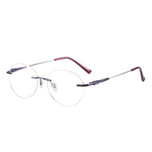 Load image into Gallery viewer, Colorful Round Men and Women Rimless Memory Metal Optical Frame For Optical Lenses Myopia Presbyopia Progressive