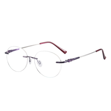 Colorful Round Men and Women Rimless Memory Metal Optical Frame For Optical Lenses Myopia Presbyopia Progressive