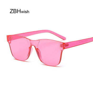 Colorful Square Sunglasses Women Glasses Rimless Sun Glasses For Men Siamese Candy Sunglass Frameless Red Green Grey Eyewear
