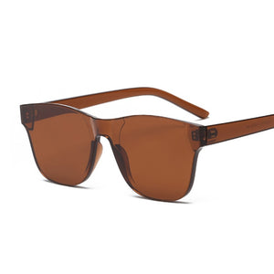 Colorful Square Sunglasses Women Glasses Rimless Sun Glasses For Men Siamese Candy Sunglass Frameless Red Green Grey Eyewear