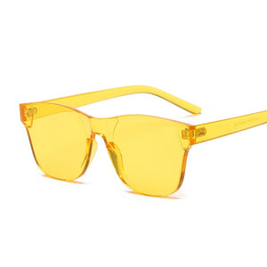 Colorful Square Sunglasses Women Glasses Rimless Sun Glasses For Men Siamese Candy Sunglass Frameless Red Green Grey Eyewear