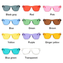 Load image into Gallery viewer, Colorful Square Sunglasses Women Glasses Rimless Sun Glasses For Men Siamese Candy Sunglass Frameless Red Green Grey Eyewear