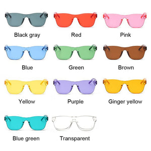 Colorful Square Sunglasses Women Glasses Rimless Sun Glasses For Men Siamese Candy Sunglass Frameless Red Green Grey Eyewear