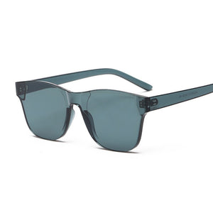 Colorful Square Sunglasses Women Glasses Rimless Sun Glasses For Men Siamese Candy Sunglass Frameless Red Green Grey Eyewear