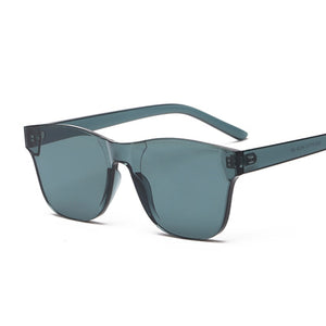 Colorful Square Sunglasses Women Glasses Rimless Sun Glasses For Men Siamese Candy Sunglass Frameless Red Green Grey Eyewear