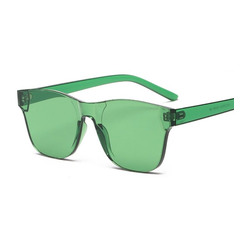Colorful Square Sunglasses Women Glasses Rimless Sun Glasses For Men Siamese Candy Sunglass Frameless Red Green Grey Eyewear