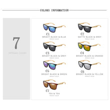 Load image into Gallery viewer, Colorful Wood Sunglasses Men Women Square Bamboo Women for Women Men Mirror Sun Glasses Retro De Sol Masculino 2023 Handmade