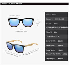 Load image into Gallery viewer, Colorful Wood Sunglasses Men Women Square Bamboo Women for Women Men Mirror Sun Glasses Retro De Sol Masculino 2023 Handmade