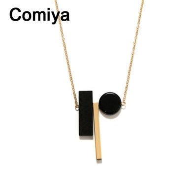 One Direction Collier Sautoir Long Fashion Long Link Chain Wood Rectangle Copper Tube Pendants Necklaces Necklace Jewelry