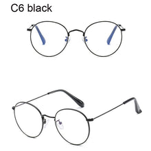 Load image into Gallery viewer, Computer Glasses 2022 Spectacle Frames Anti Blue Light Goggles Metal Eyeglasses Frame Women Round Clear Lens Fake Glasses