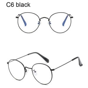 Computer Glasses 2022 Spectacle Frames Anti Blue Light Goggles Metal Eyeglasses Frame Women Round Clear Lens Fake Glasses