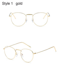 Load image into Gallery viewer, Computer Glasses 2022 Spectacle Frames Anti Blue Light Goggles Metal Eyeglasses Frame Women Round Clear Lens Fake Glasses