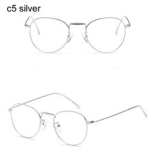 Load image into Gallery viewer, Computer Glasses 2022 Spectacle Frames Anti Blue Light Goggles Metal Eyeglasses Frame Women Round Clear Lens Fake Glasses