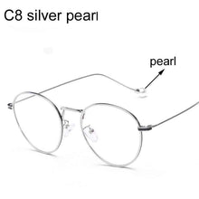Load image into Gallery viewer, Computer Glasses 2022 Spectacle Frames Anti Blue Light Goggles Metal Eyeglasses Frame Women Round Clear Lens Fake Glasses