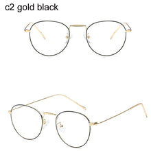 Load image into Gallery viewer, Computer Glasses 2022 Spectacle Frames Anti Blue Light Goggles Metal Eyeglasses Frame Women Round Clear Lens Fake Glasses