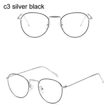Load image into Gallery viewer, Computer Glasses 2022 Spectacle Frames Anti Blue Light Goggles Metal Eyeglasses Frame Women Round Clear Lens Fake Glasses