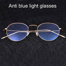 Load image into Gallery viewer, Computer Glasses 2022 Spectacle Frames Anti Blue Light Goggles Metal Eyeglasses Frame Women Round Clear Lens Fake Glasses