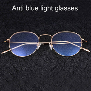Computer Glasses 2022 Spectacle Frames Anti Blue Light Goggles Metal Eyeglasses Frame Women Round Clear Lens Fake Glasses
