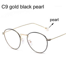 Load image into Gallery viewer, Computer Glasses 2022 Spectacle Frames Anti Blue Light Goggles Metal Eyeglasses Frame Women Round Clear Lens Fake Glasses
