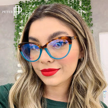 Load image into Gallery viewer, Computer Glasses Double Color Frame Women Men Anti Blue Light Round Eyewear Blocking Glasses Optical Spectacle Eyeglass TR90