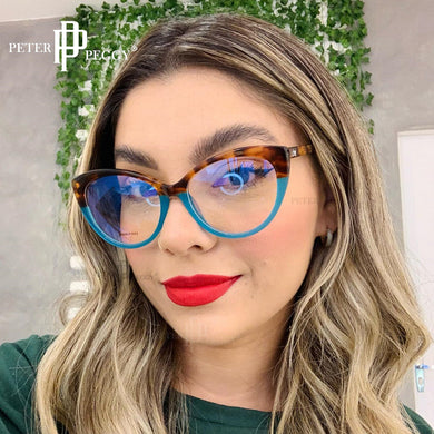 Computer Glasses Double Color Frame Women Men Anti Blue Light Round Eyewear Blocking Glasses Optical Spectacle Eyeglass TR90