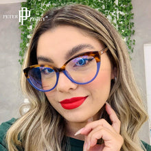 Load image into Gallery viewer, Computer Glasses Double Color Frame Women Men Anti Blue Light Round Eyewear Blocking Glasses Optical Spectacle Eyeglass TR90