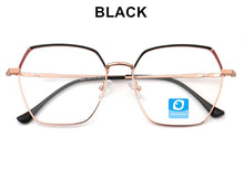 Carica l&#39;immagine nel visualizzatore di Gallery, Occhiali semplici per computer Blue Ray Block progettati con montatura poligonale a bordo completo antiriflesso rosso blu rosa viso largo adatto alla moda