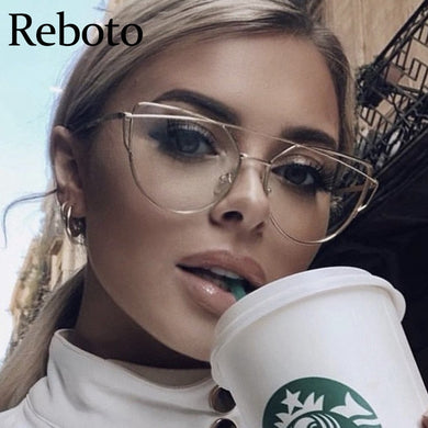Computer Transparent Eyewear Frames Classic Brand Cat Eye Glasses For Women 2023 Oversized Spectacle Eyeglasses