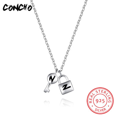 Jewelry 925 Sterling Silver Key Necklace For Women Wedding Party Best Gifts 2018 Classic Lovers Key Pendant Necklace