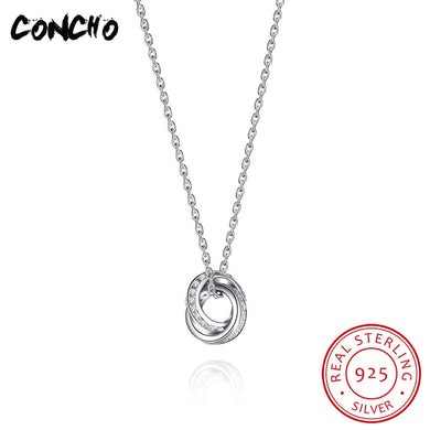 Jewelry 925 Sterling Silver Round Zircon Necklace For Lovers Wedding Design Best Jewelry 2018 Hollow Pendant Necklace