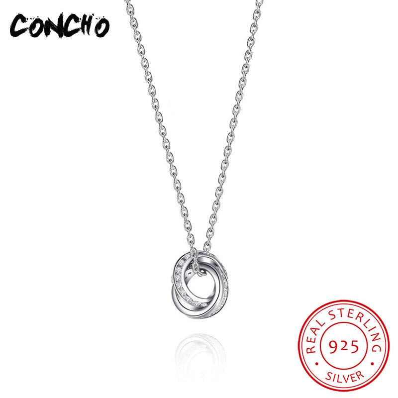 Jewelry 925 Sterling Silver Round Zircon Necklace For Lovers Wedding Design Best Jewelry 2018 Hollow Pendant Necklace