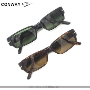 Conway Retro Slim Sunglasses Narrow Rectangular Acetate Frame Sun Glasses Wide Frame UV400 Block Personal Eyewear Brand Design