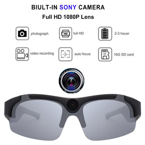 Conway Sports Sunglasses with Camera Shooting Glasses Eyewear HD 1080P Camcorder Headsets Outdoor Sun Glasses Photochromic