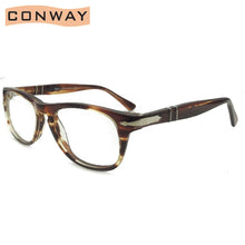 Load image into Gallery viewer, Conway Vintage Acetate Glasses Frame Round Unbreakable Arms Clear Lens Eyeglasses No Prescription with Case Cloth