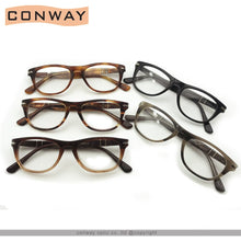 Load image into Gallery viewer, Conway Vintage Acetate Glasses Frame Round Unbreakable Arms Clear Lens Eyeglasses No Prescription with Case Cloth