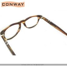 Load image into Gallery viewer, Conway Vintage Acetate Glasses Frame Round Unbreakable Arms Clear Lens Eyeglasses No Prescription with Case Cloth