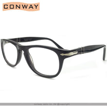 Load image into Gallery viewer, Conway Vintage Acetate Glasses Frame Round Unbreakable Arms Clear Lens Eyeglasses No Prescription with Case Cloth