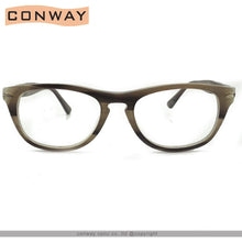 Load image into Gallery viewer, Conway Vintage Acetate Glasses Frame Round Unbreakable Arms Clear Lens Eyeglasses No Prescription with Case Cloth