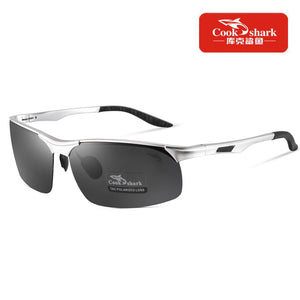 Cook Shark 2025 aluminum magnesium sunglasses men's sunglasses HD polarized driving driver glasses tide